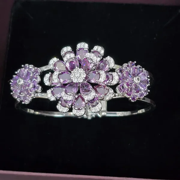 Purple_Stainless_Steel_Spinel_With_American_Diamond_Flower_Design_Stone_Bangle