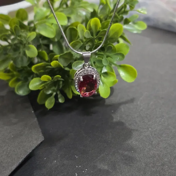 Red_Stainless_Steel_Anti-Tarnish_&_Water_Resistant_Garnet_Pendant_Set_For_Women