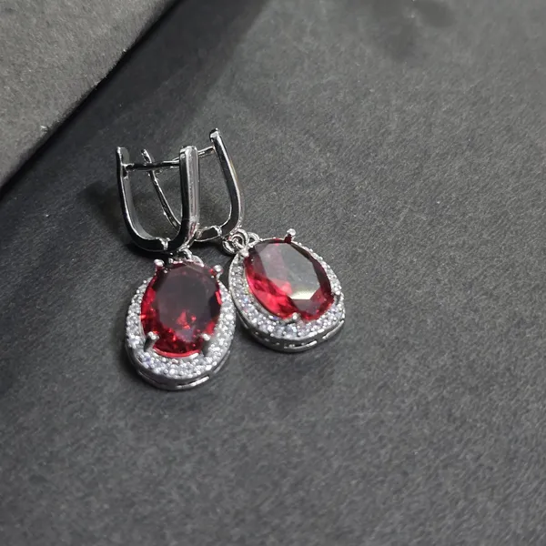 Red_Stainless_Steel_Anti-Tarnish_&_Water_Resistant_Garnet_Pendant_Set_For_Women