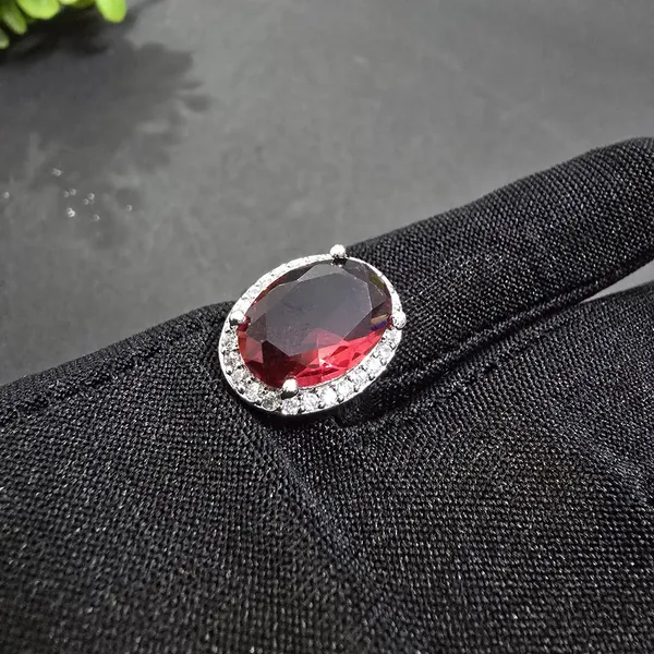 Red_Stainless_Steel_Anti-Tarnish_&_Water_Resistant_Garnet_Pendant_Set_For_Women
