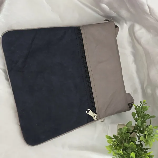 Grey_&_Blue_Leather_Sling_Bag_For_Women_&_Girls