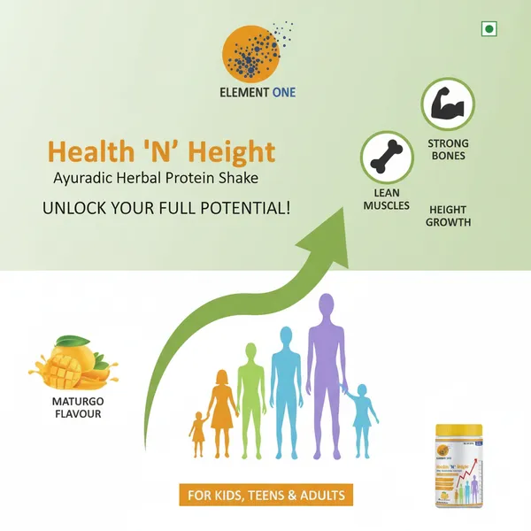 Element_One_Health_N_Height_–_Mango_Flavour_|_Ayurvedic_Height_Growth_Nutrition_for_Boys_&_Girls_|_Herbal_Extracts,_Vitamins_&_Minerals_for_Strong_Bones,_Immunity_&_Overall_Growth