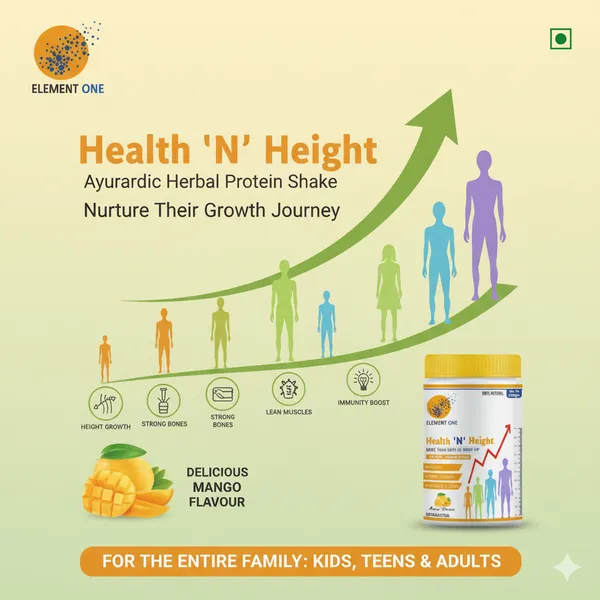 Element_One_Health_N_Height_–_Mango_Flavour_|_Ayurvedic_Height_Growth_Nutrition_for_Boys_&_Girls_|_Herbal_Extracts,_Vitamins_&_Minerals_for_Strong_Bones,_Immunity_&_Overall_Growth