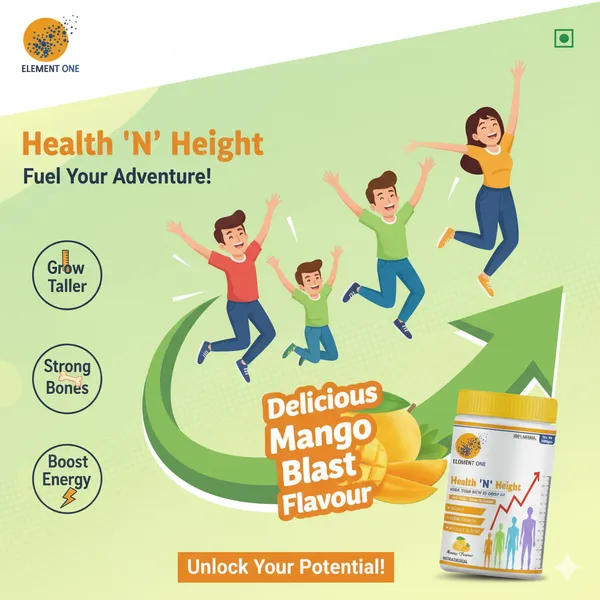 Element_One_Health_N_Height_–_Mango_Flavour_|_Ayurvedic_Height_Growth_Nutrition_for_Boys_&_Girls_|_Herbal_Extracts,_Vitamins_&_Minerals_for_Strong_Bones,_Immunity_&_Overall_Growth