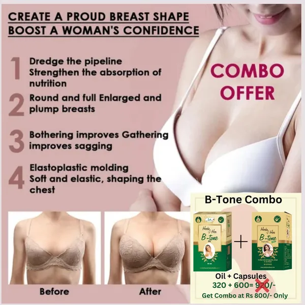 B_Tone_Breast_Capsule_&_Massage_Oil_|_Natural_Breast_Enhancer_for_Women_|_Firmness,_Volume_&_Confidence_Support