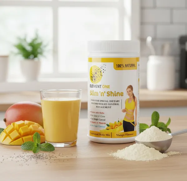 Slim_N_Shine_–_Mango_Flavour_|_Herbal_Slimming_Protein_Powder_for_Weight_Loss,_Fair_&_Glowing_Skin_|_High_Protein,_Low_Fat,_Ayurvedic_Nutrition_with_No_Added_Sugar