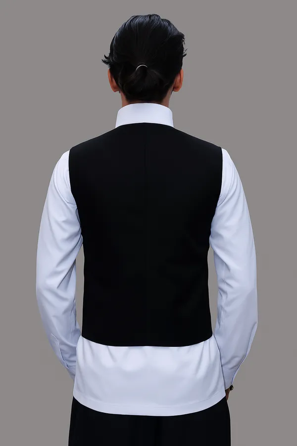 Black_Professional_Look_Cotton_Waiter_Waistcoat