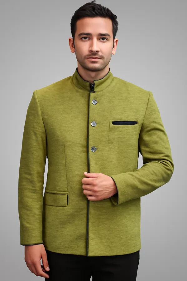 Lime_Green_Velvet_Fabric_Catering_Stewards_Service_Coat