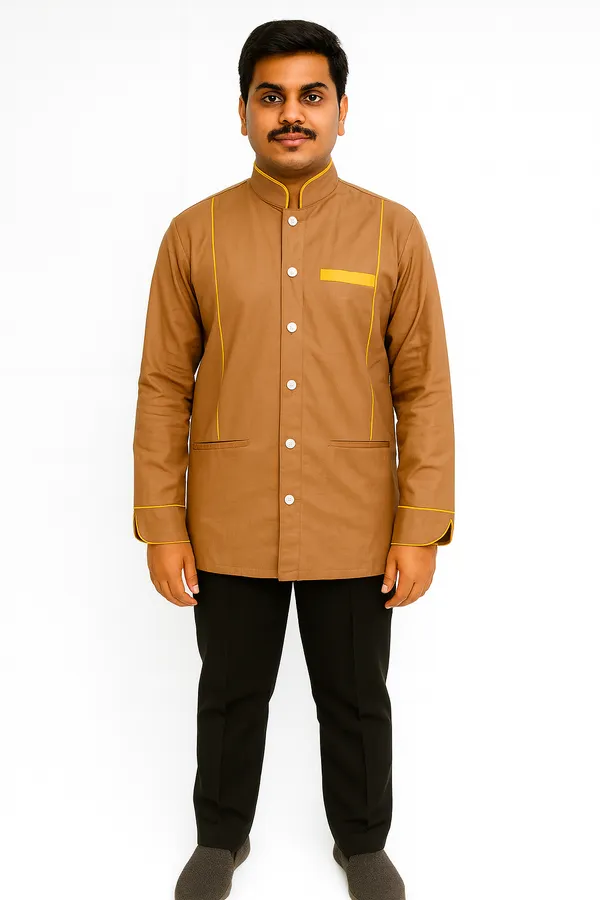 Brown_with_Yellow_piping_Housekeeping_Uniform_Full_set