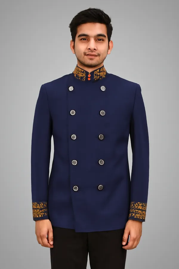 Navy_Blue_Cotton_Fabric_Catering_Stewards_Service_Coat