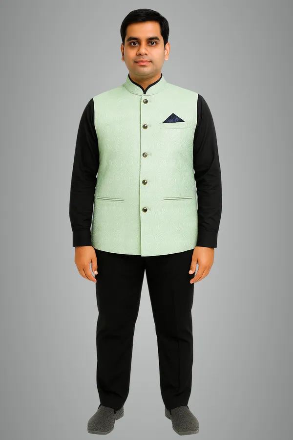 Bottle_Green__Satin_Fabric_Catering_Stewards_Waist_Coat