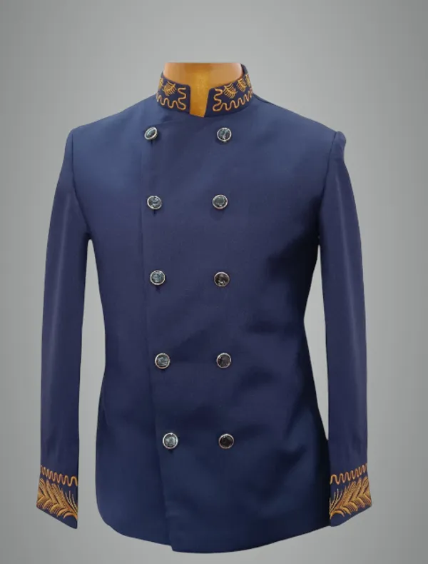 Navy_Blue_Cotton_Fabric_Catering_Stewards_Service_Coat