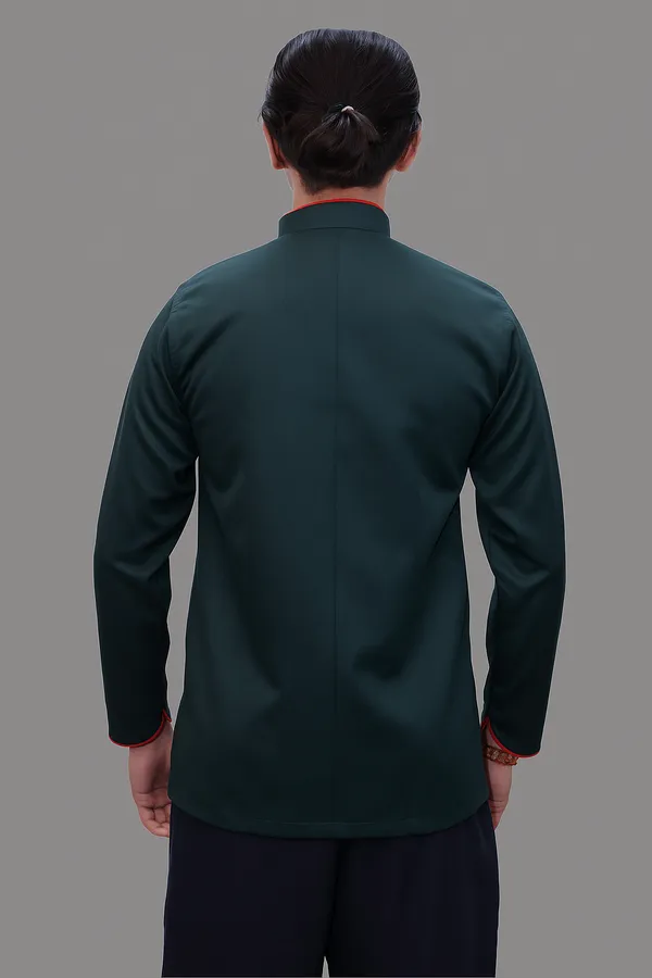 Green_Professional_Look_Cotton_Piping_Chef_Coat