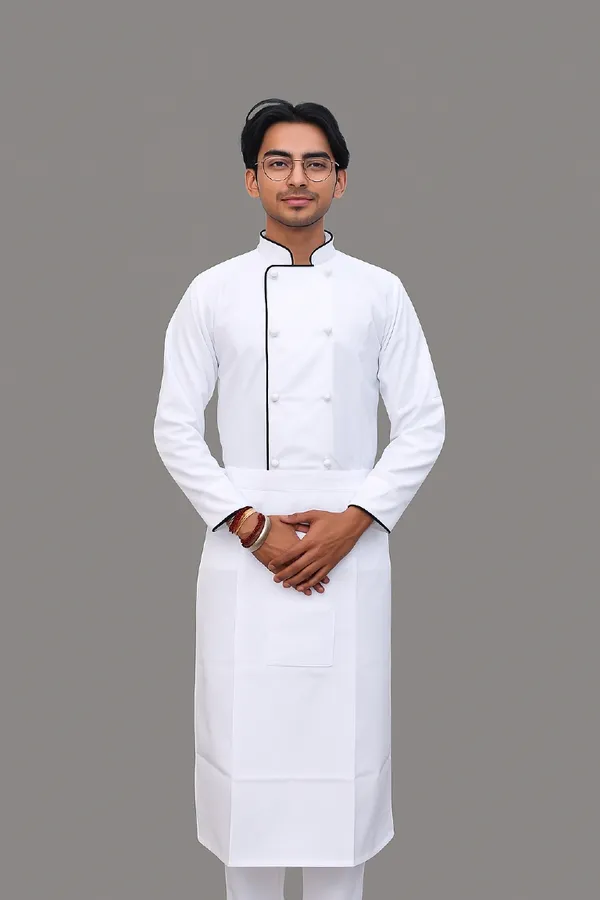 White_Professional_Look_Cotton_Piping_Chef_Coat