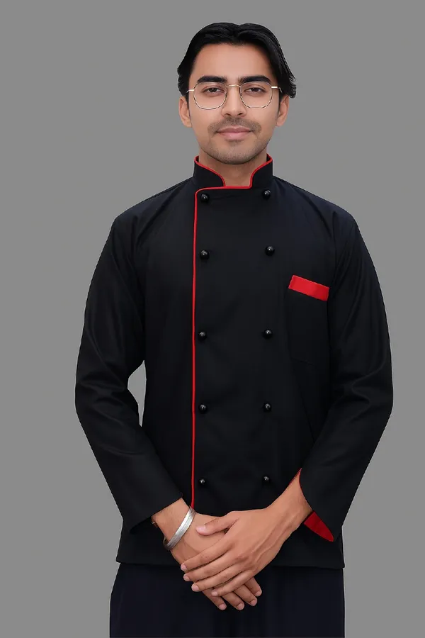 Black_Professional_Look_Cotton_Piping_Chef_Coat
