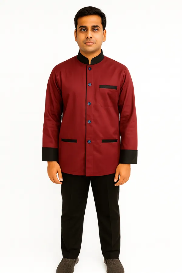 Red_with_Black_design_Catering_Stewards_Uniform_full_set