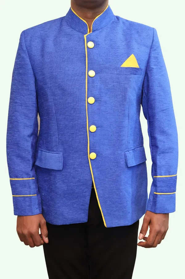 Royal_Blue_Velvet_Fabric_Catering_Stewards_Service_Coat