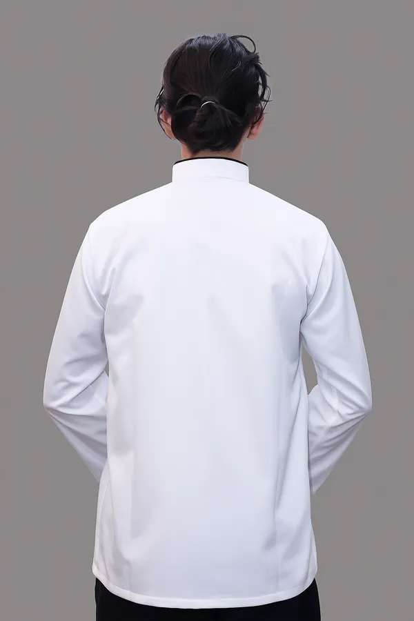 White_Professional_Look_Cotton_Piping_Chef_Coat