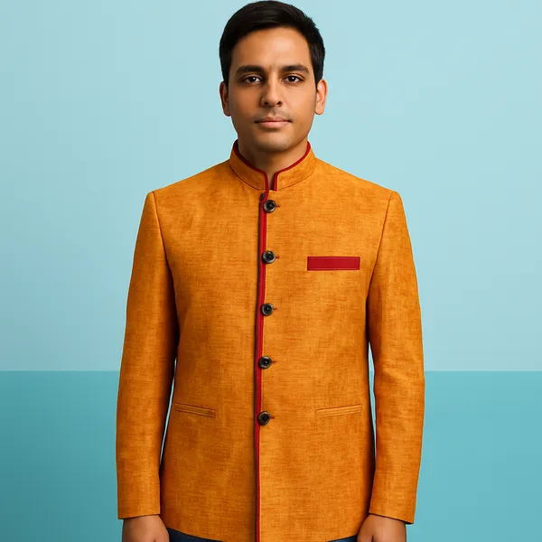 Orange_Velvet_Fabric_Catering_Stewards_service_Coat