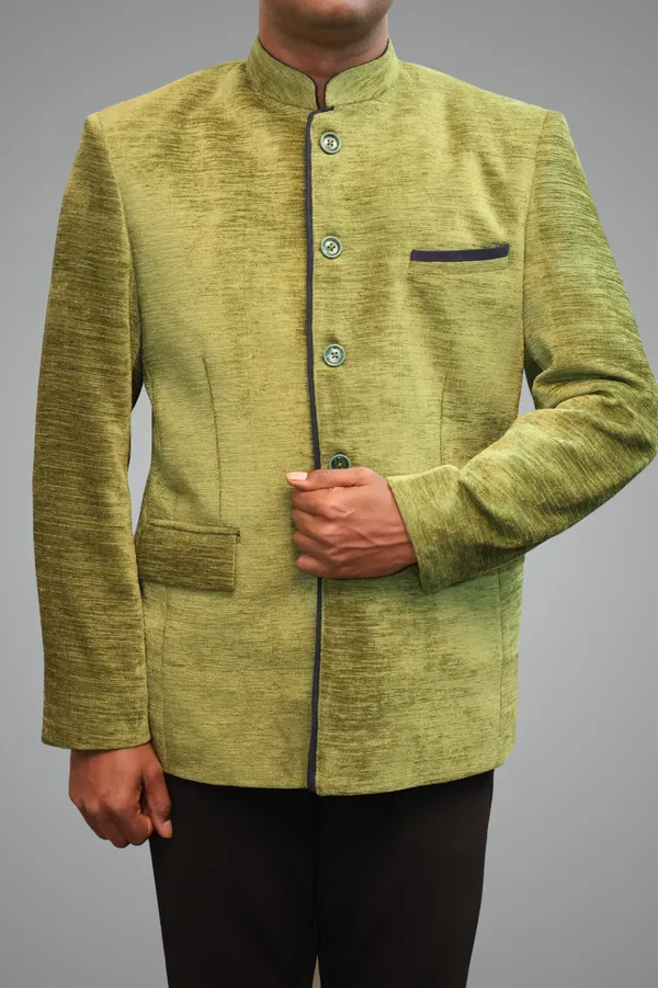 Lime_Green_Velvet_Fabric_Catering_Stewards_Service_Coat