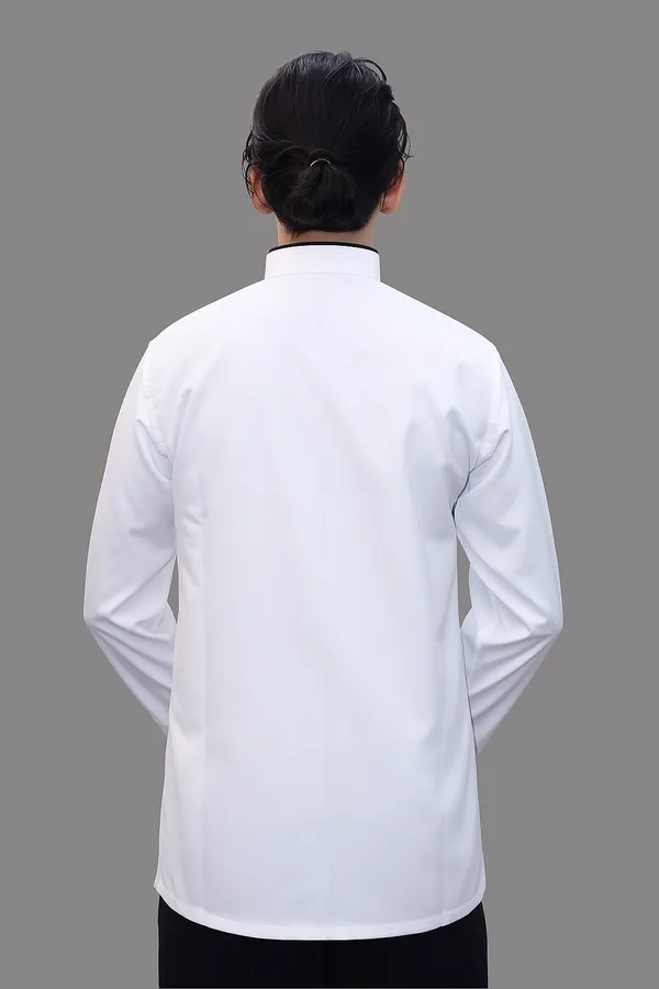 White_Professional_Look_Cotton_Piping_Chef_Coat