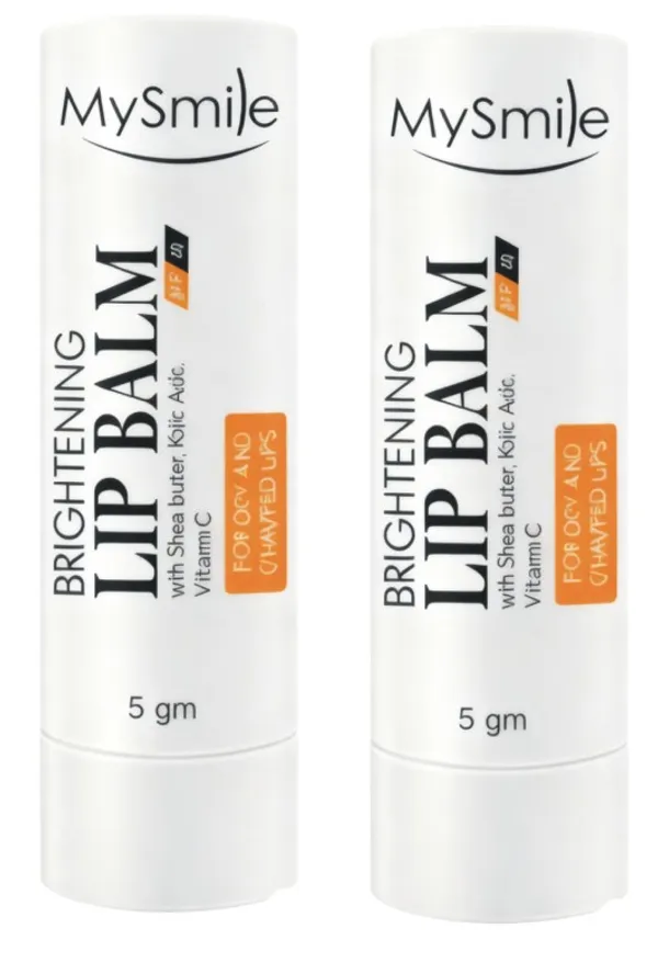 Mysmile_Brightening_Lip_Balm_With_Shea_Butter,_Kojic_Acid,_Vitamin_C_(Pack_Of_2)_(5_Gm_Each)