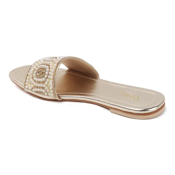 These_flat_slide_sandals_feature_a_metallic_bronze_finish_on_the_footbed_and_sole