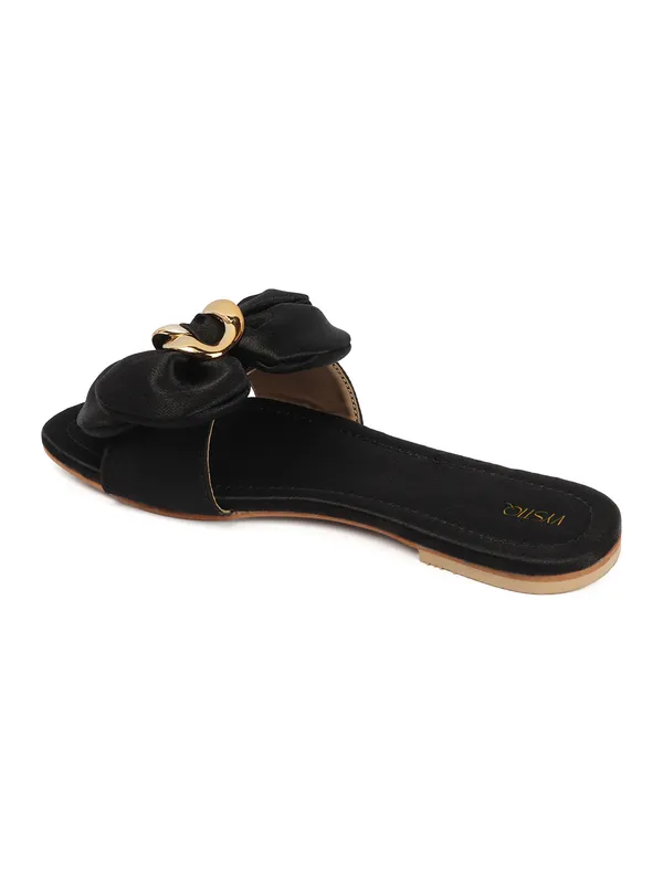 Women's_Slip-On_Flats_with_Bow_Detail_&_Gold_Chain_Accent