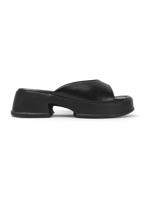 Black_Faux_Leather_Casual_2_inch_Heel_Sandal_For_Women