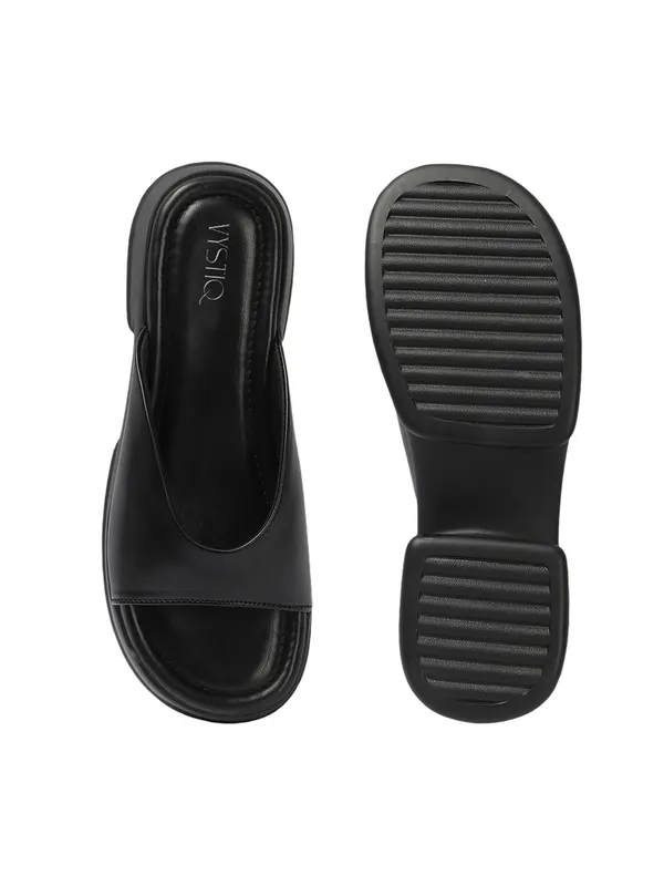 Black_Faux_Leather_Casual_2_inch_Heel_Sandal_For_Women