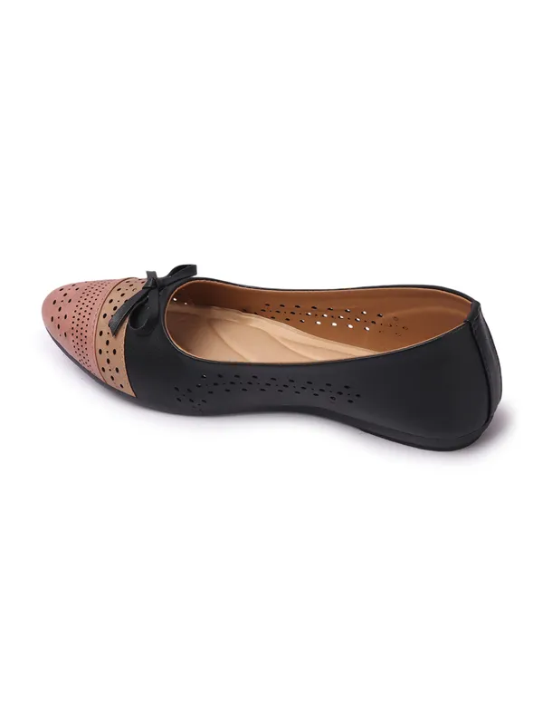 Black_and_Perforated_Ballerina_Flats_with_Bow_Design_and_Soft_Cushioned_Insole_for_Women