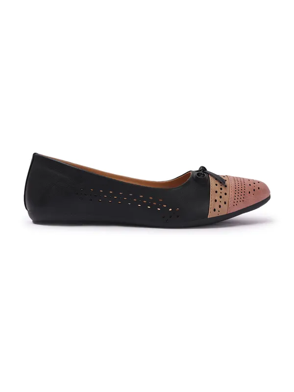 Black_and_Perforated_Ballerina_Flats_with_Bow_Design_and_Soft_Cushioned_Insole_for_Women