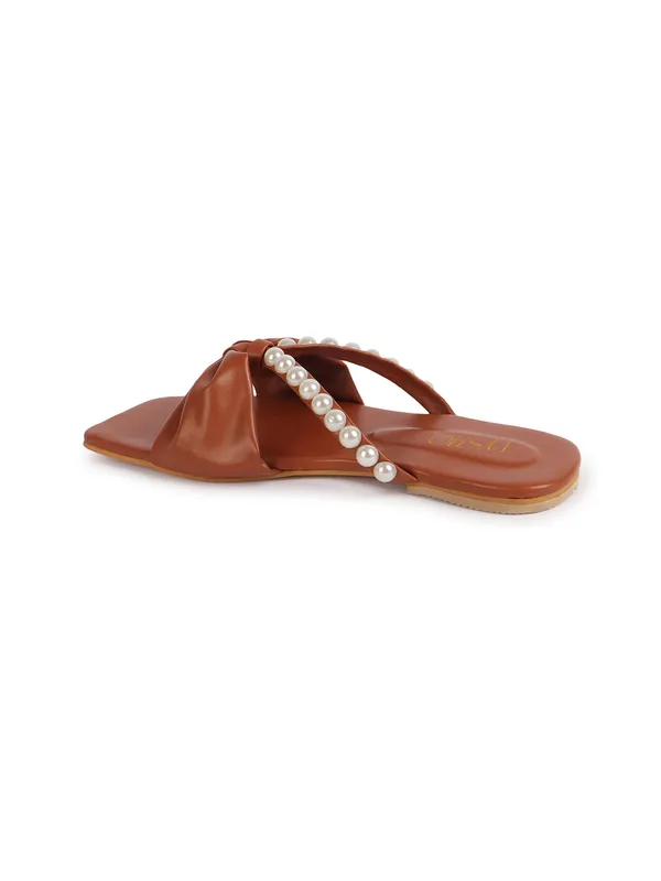 Tan_Synthetic_Leather_Casual_Slipper_For_Women