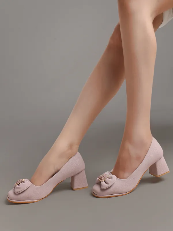 Elegant_Black_Party_Block_Heels_for_Women_with_Bow_and_Buckle_Detail