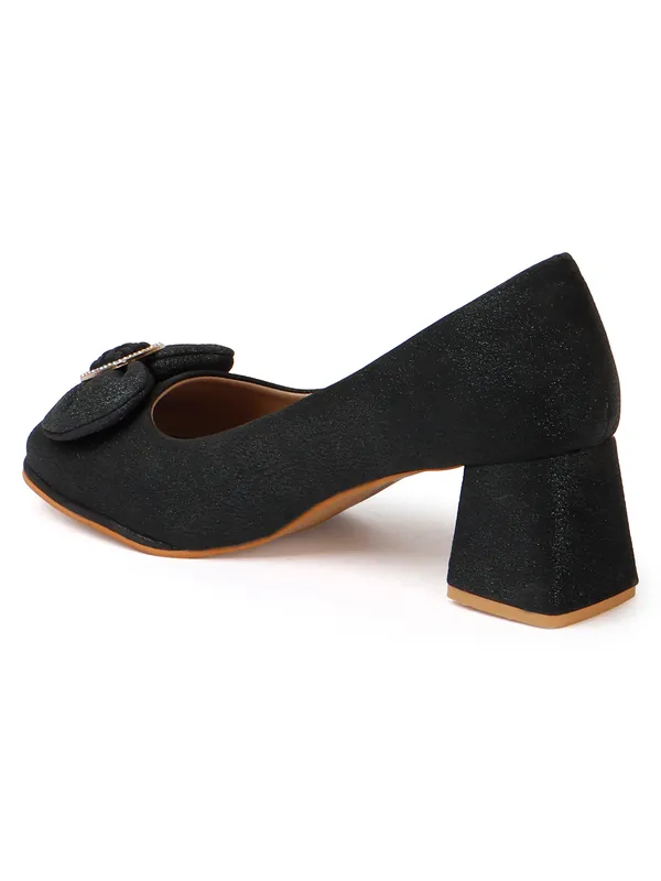 Elegant_Black_Party_Block_Heels_for_Women_with_Bow_and_Buckle_Detail