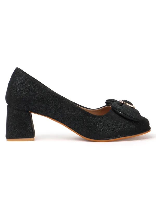 Elegant_Black_Party_Block_Heels_for_Women_with_Bow_and_Buckle_Detail