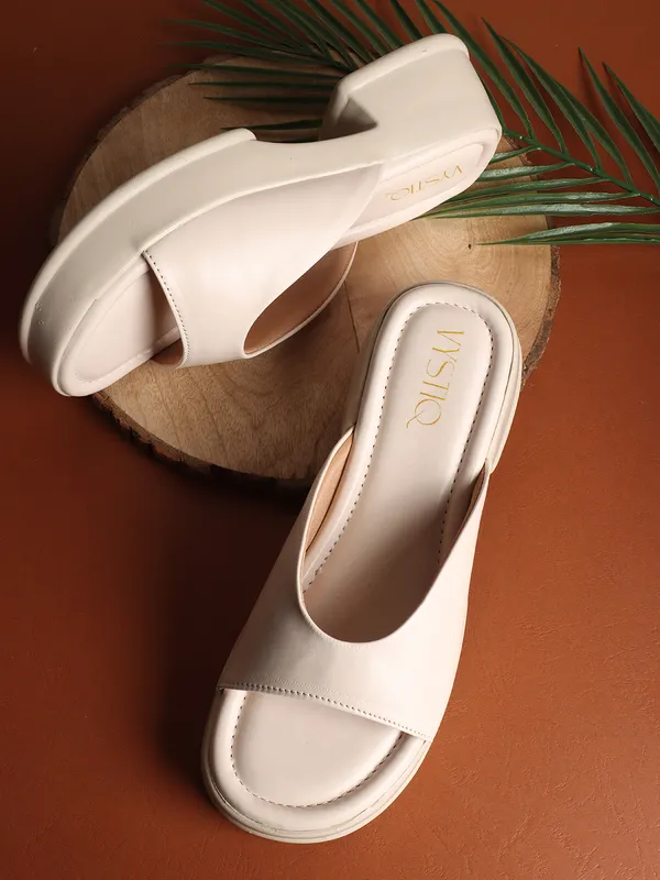 Cream_Faux_Leather_Casual_2_inch_Heel_Sandal_For_Women