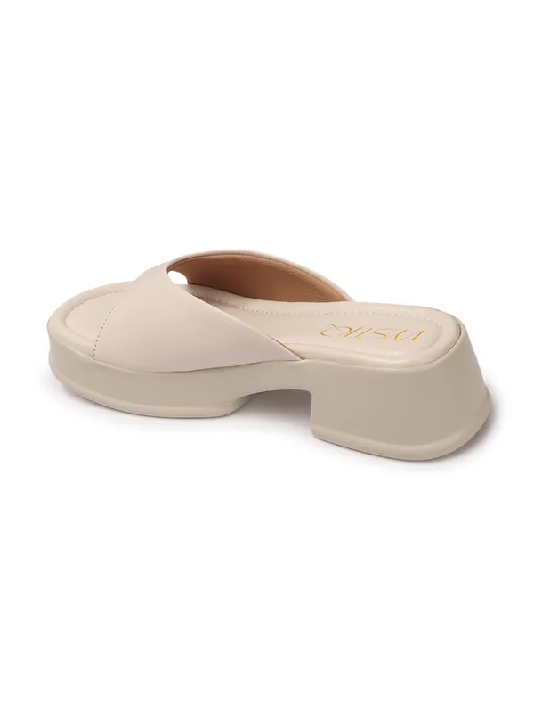 Cream_Faux_Leather_Casual_2_inch_Heel_Sandal_For_Women