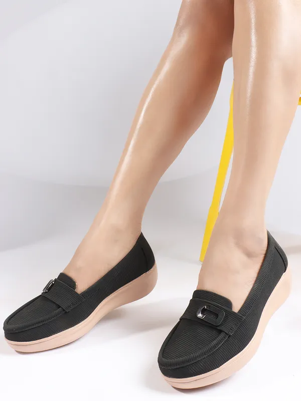 Black_Knit_Fabric_Casual_1.5_inch__Loafers_For_Women