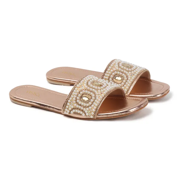 These_flat_slide_sandals_feature_a_metallic_bronze_finish_on_the_footbed_and_sole