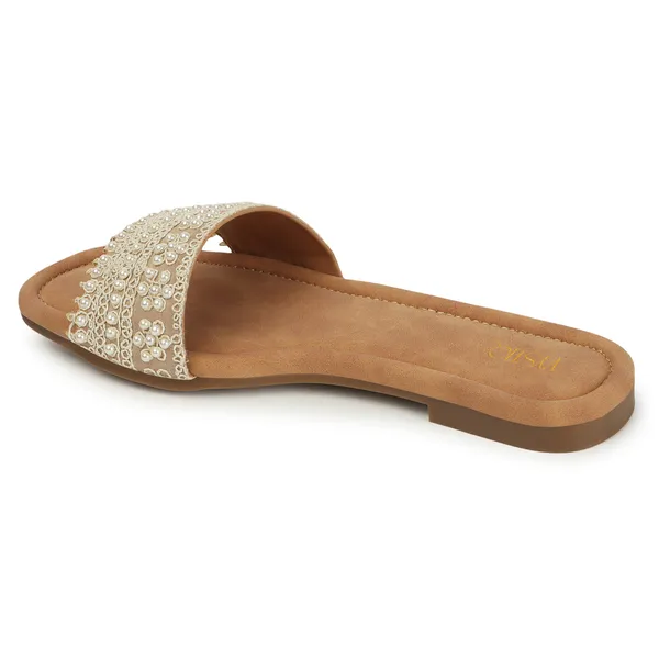 Elegant_slip-on_sandals_with_pearl-studded,_soft_padded_insole,_and_large_decorative_front.Name