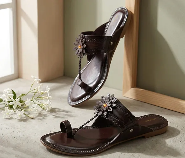 A_pair_of_stylish_women�s_slip-on_loafers_in_a_warm_tan/brown_color_with_a_subtle_ribbed_texture.