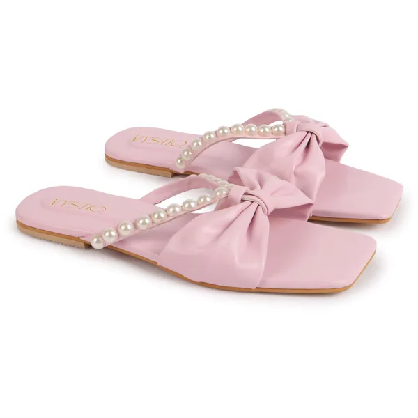 Peach_Synthetic_Leather_Casual_Slipper_For_Women
