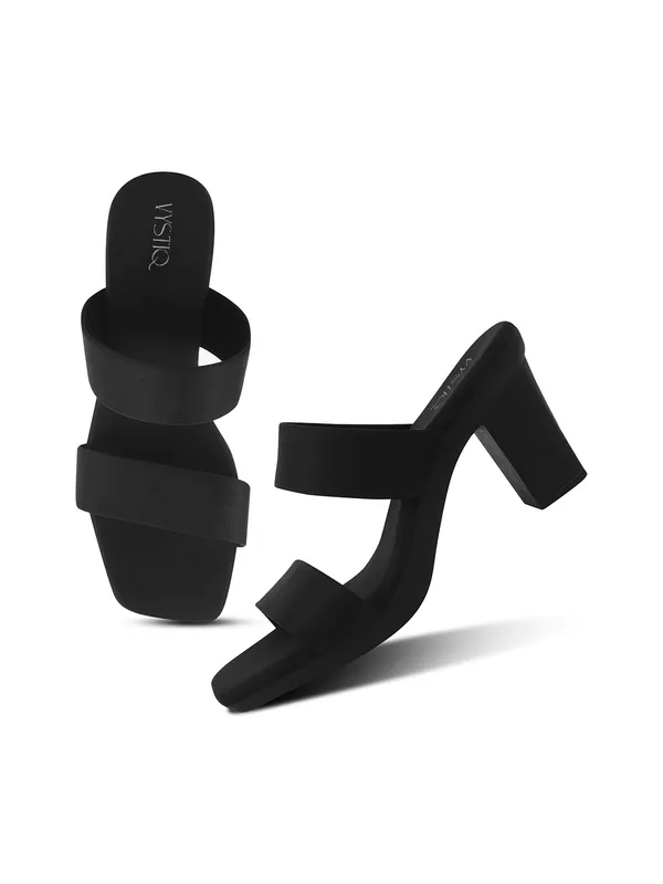 Black_Faux_Leather_Casual_3_inch_Heel_Sandal_For_Women