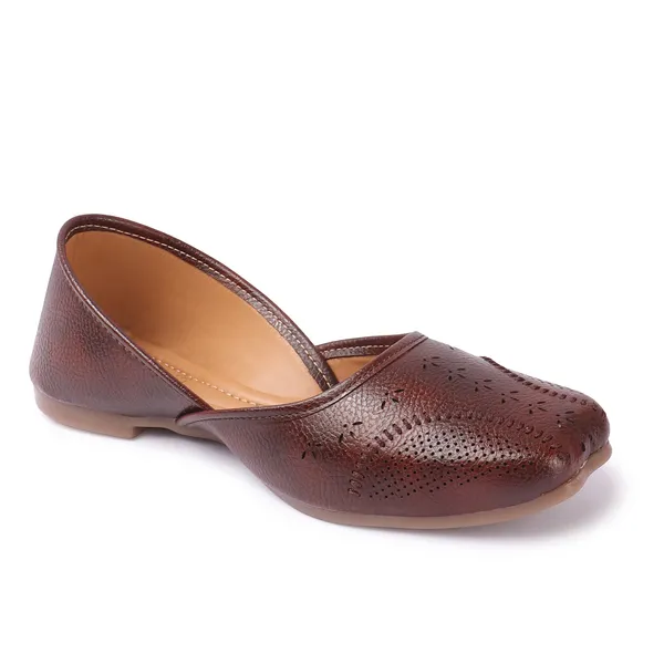 Traditional_handcrafted_leather_juttis_1.5_inch_Heel_featuring_a_square_toe_design,_intricate_perforations,_and_a_rich_brown_finish_for_ethnic_elegance.