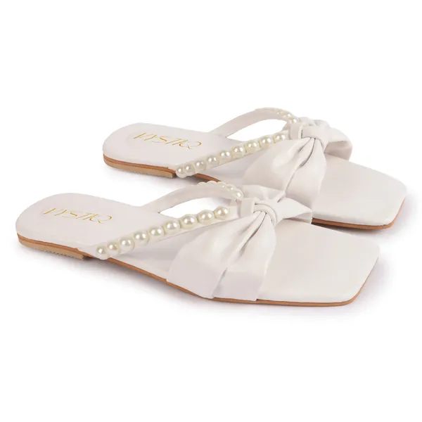 White_Synthetic_Leather_Casual_Slipper_For_Women