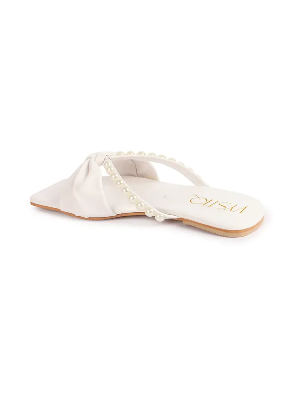 White_Synthetic_Leather_Casual_Slipper_For_Women