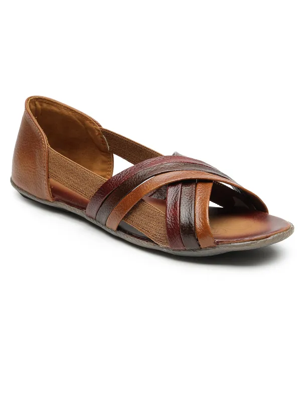 Stylish_Brown-Woven_Leather_Look_Open-Toe_Flats_for_Women_with_Comfort_Fit_and_Elegant_Design