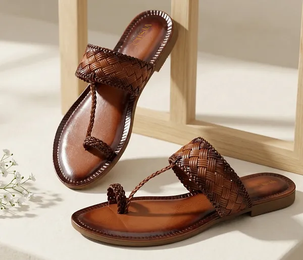 A_pair_of_stylish_women�s_slip-on_loafers_in_a_warm_tan/brown_color_with_a_subtle_ribbed_texture.