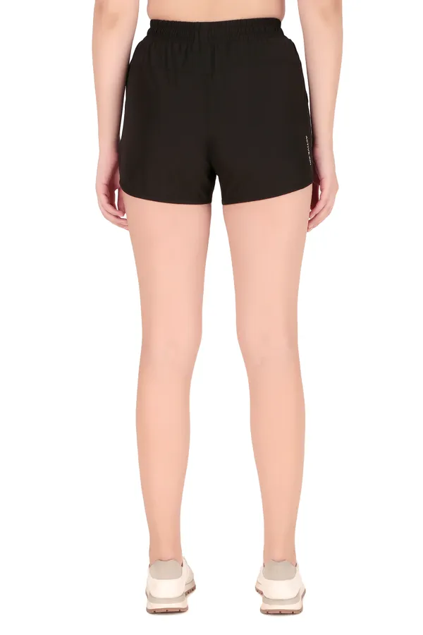 Black_Polyester_&_Ns_Lycra_Solid_Shorts_For_Women